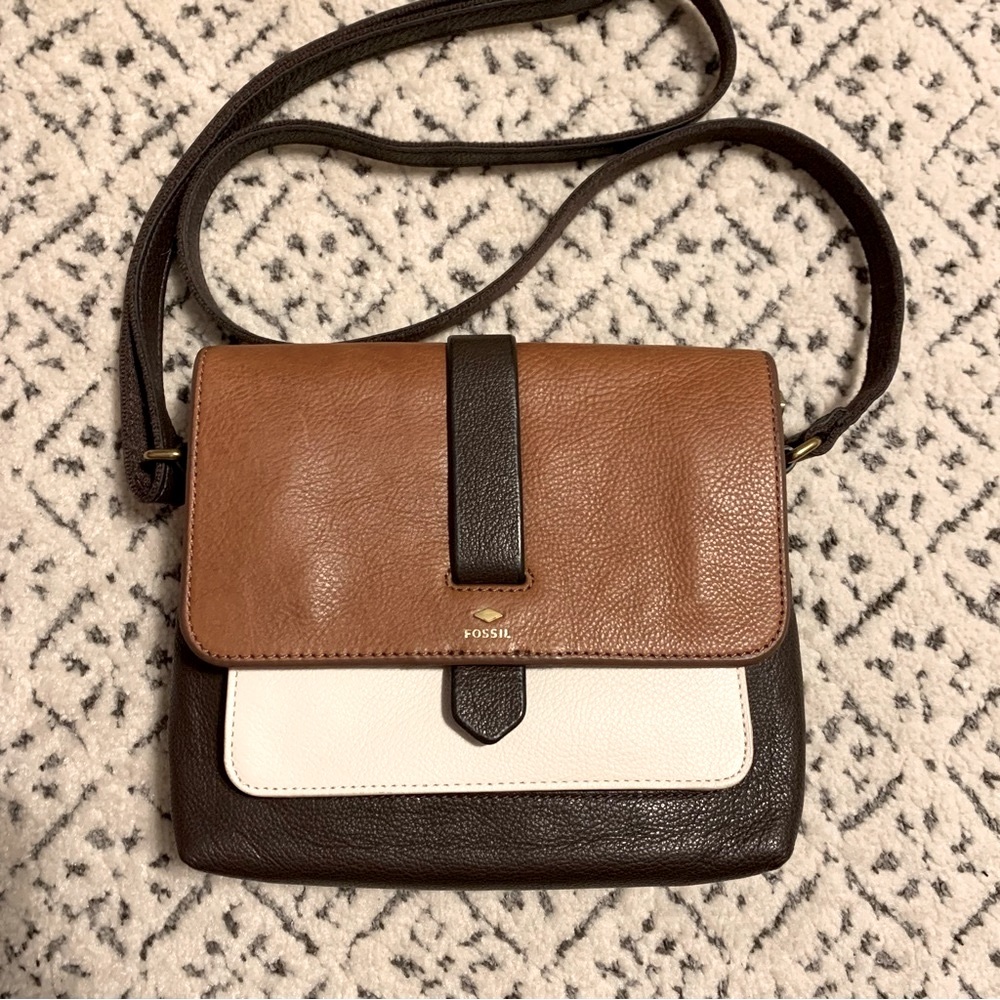 Fossil Brown Kinley Small Crossbody Purse Handbag